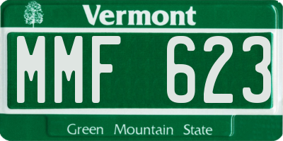 VT license plate MMF623