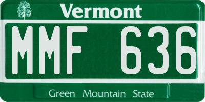 VT license plate MMF636