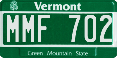 VT license plate MMF702
