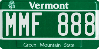 VT license plate MMF888
