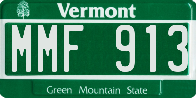 VT license plate MMF913