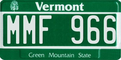 VT license plate MMF966