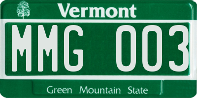 VT license plate MMG003