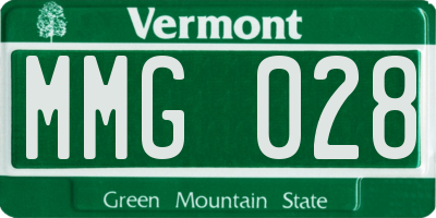 VT license plate MMG028