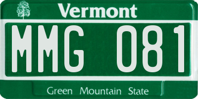 VT license plate MMG081