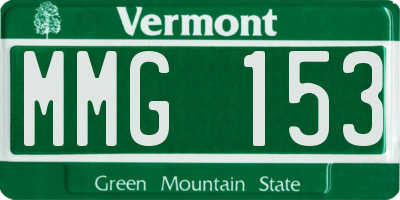 VT license plate MMG153