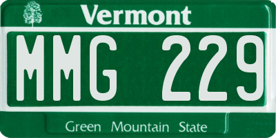 VT license plate MMG229