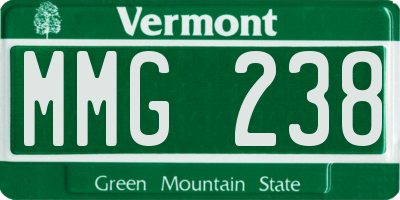 VT license plate MMG238