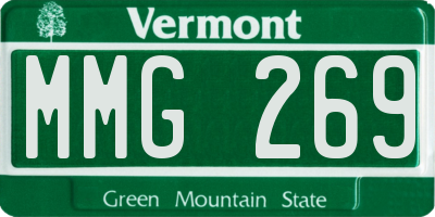VT license plate MMG269