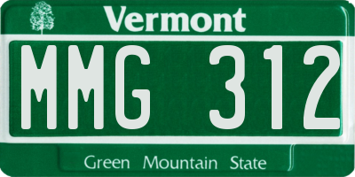 VT license plate MMG312