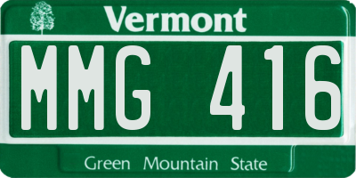 VT license plate MMG416