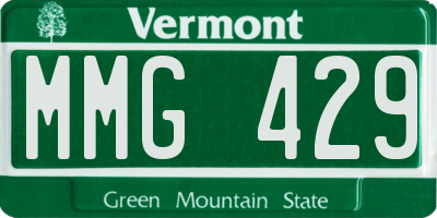 VT license plate MMG429