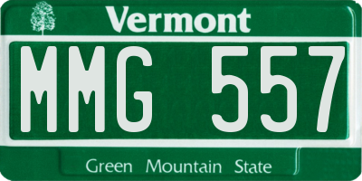 VT license plate MMG557