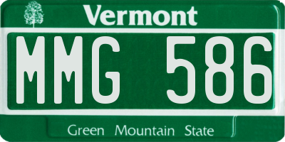 VT license plate MMG586