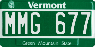 VT license plate MMG677