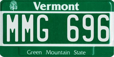 VT license plate MMG696