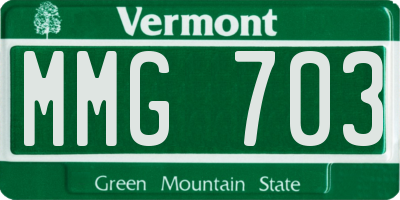 VT license plate MMG703