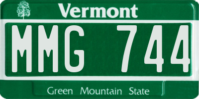 VT license plate MMG744