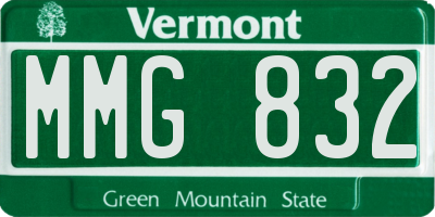 VT license plate MMG832