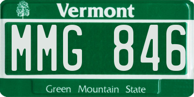 VT license plate MMG846