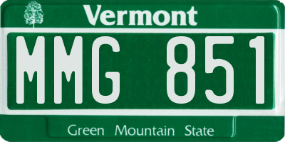 VT license plate MMG851