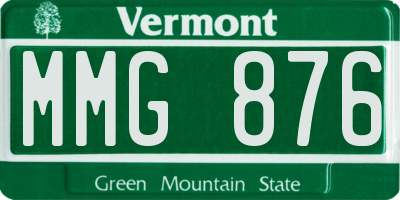 VT license plate MMG876