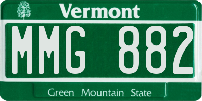 VT license plate MMG882