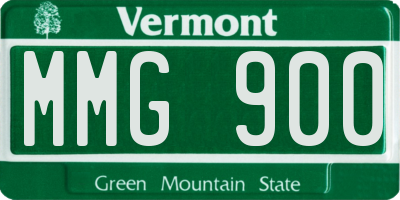 VT license plate MMG900