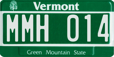 VT license plate MMH014