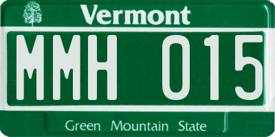 VT license plate MMH015