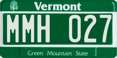 VT license plate MMH027