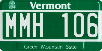 VT license plate MMH106
