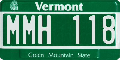 VT license plate MMH118