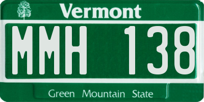 VT license plate MMH138