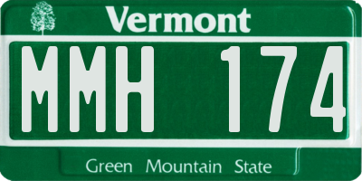 VT license plate MMH174