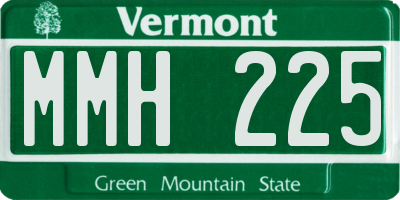 VT license plate MMH225