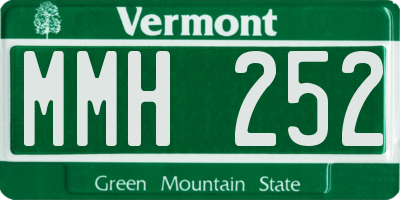 VT license plate MMH252