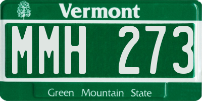 VT license plate MMH273