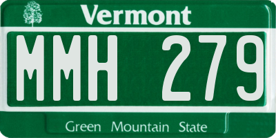 VT license plate MMH279