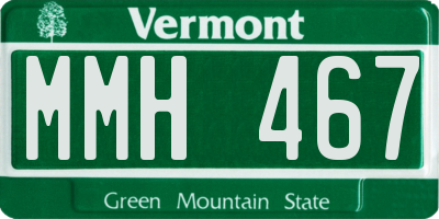 VT license plate MMH467