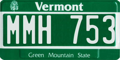 VT license plate MMH753
