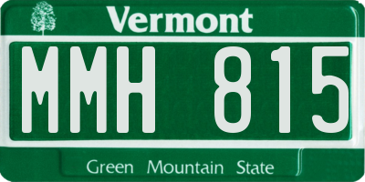 VT license plate MMH815