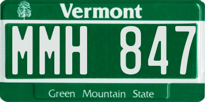 VT license plate MMH847