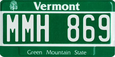 VT license plate MMH869