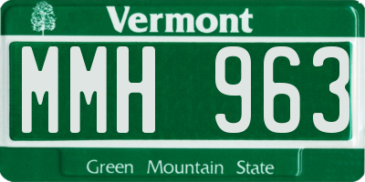 VT license plate MMH963