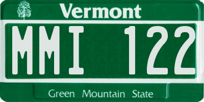VT license plate MMI122