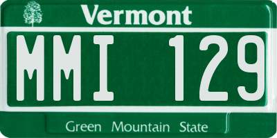 VT license plate MMI129