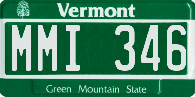 VT license plate MMI346