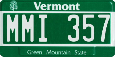VT license plate MMI357
