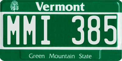 VT license plate MMI385